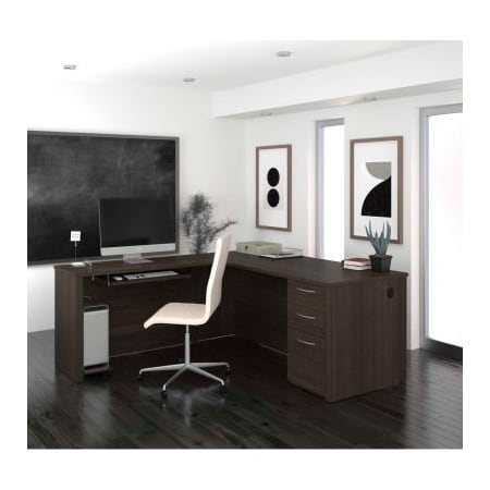 Bestar Bestar 71" L-Shaped Desk - 71" - Dark Chocolate - Embassy Series 60892-79